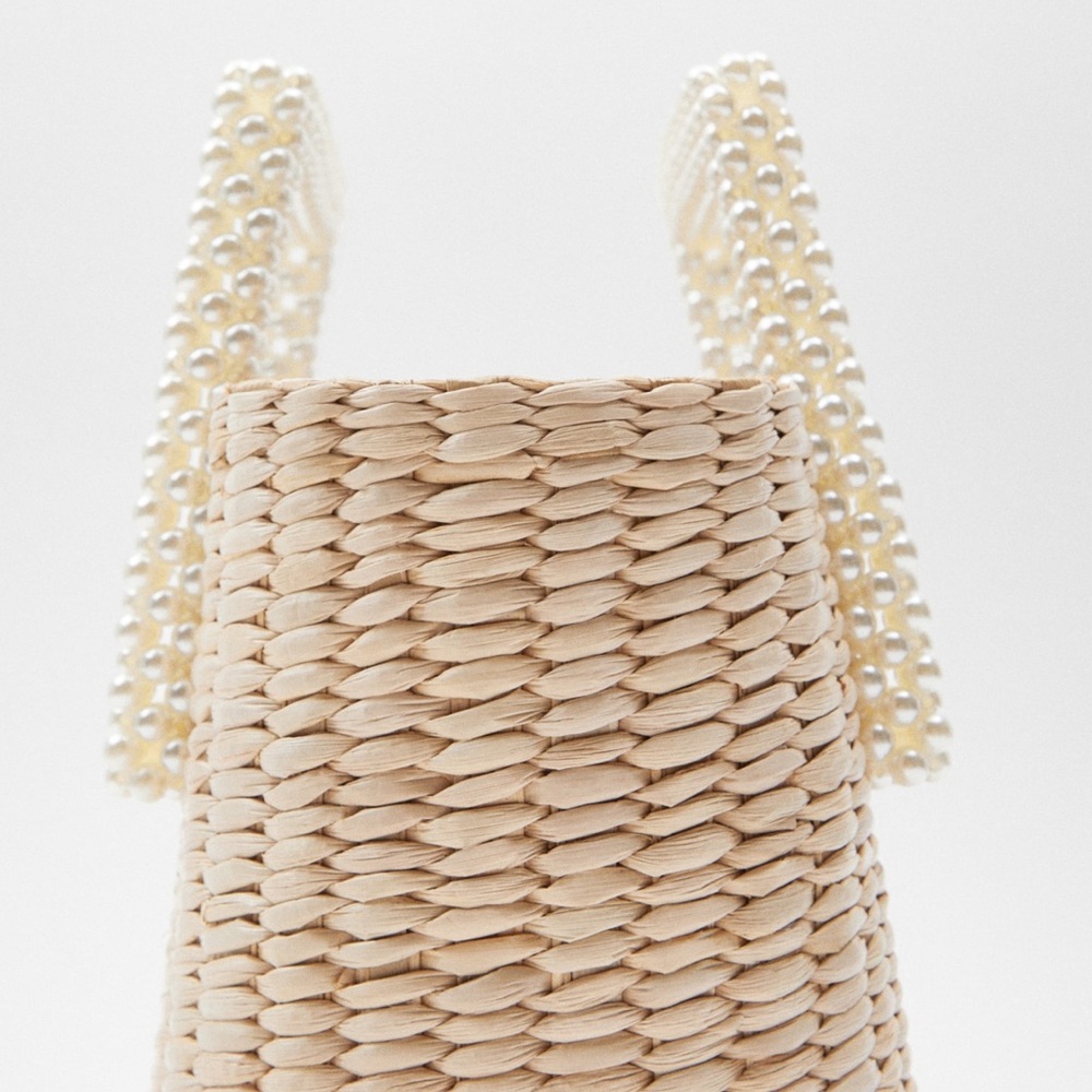 🧚‍♀️ZARA PEARL HANDLE BASKET BAG 🧚‍♀️ - Picture 3 of 6